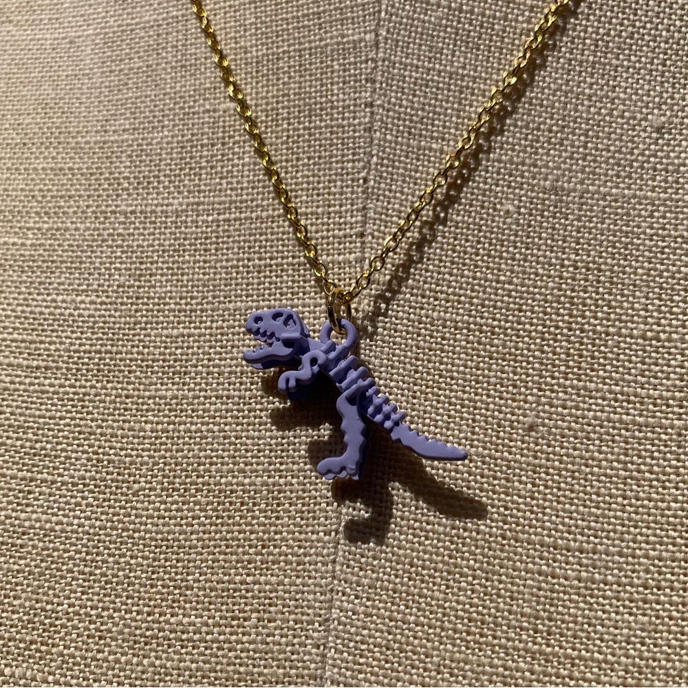 NWT Sterling Silver Plated Chain & Dinosaur 
Alloy Metal Charm Necklace - Picture 5 of 8